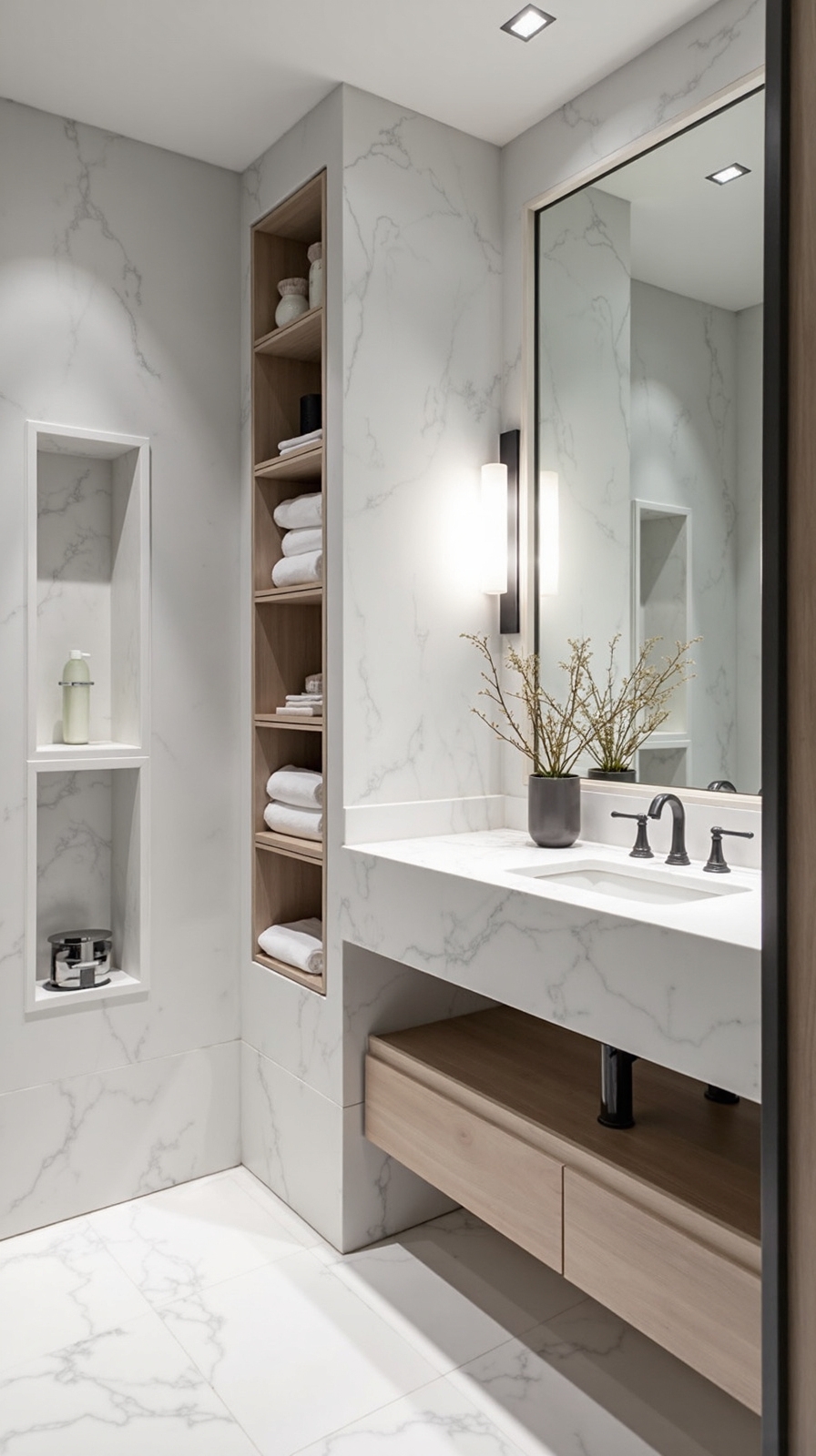 invisible customizable seamless organized bathroom storage