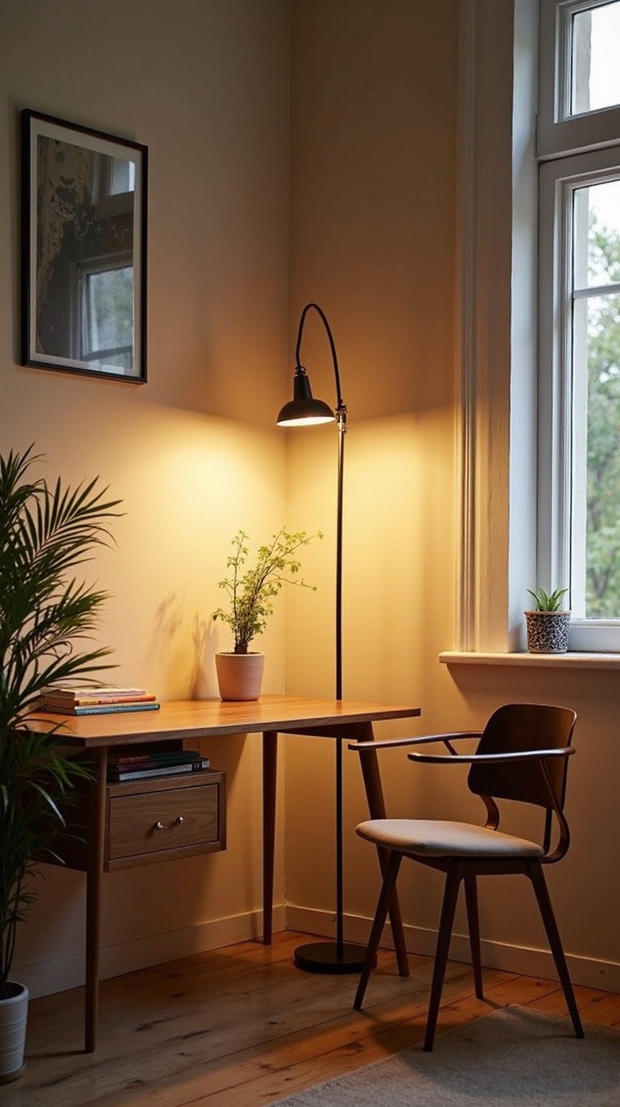 inviting corner ambiance with floor lamps