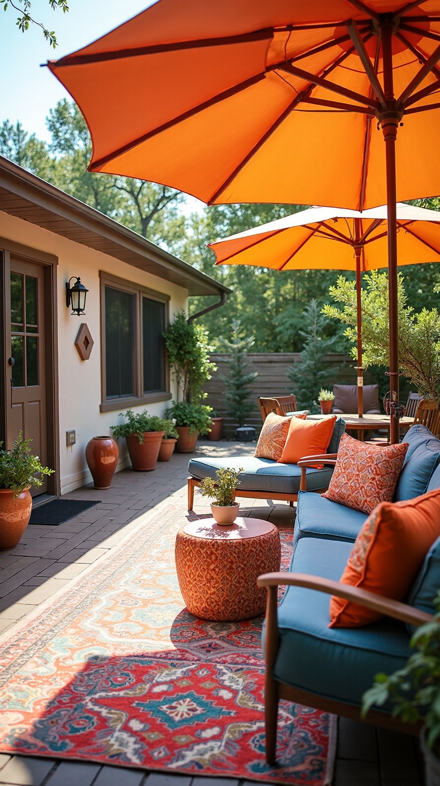 inviting outdoor retreats through textiles and accessories