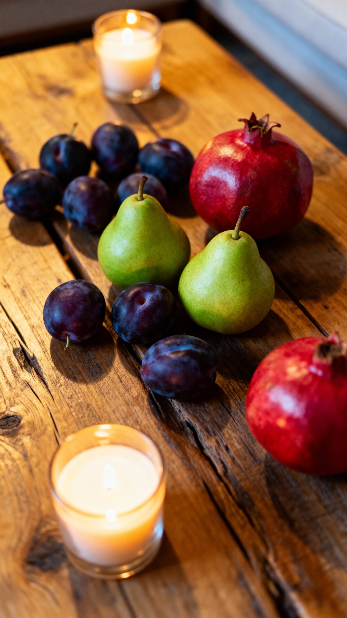 jewel toned rich textured winter centerpiece