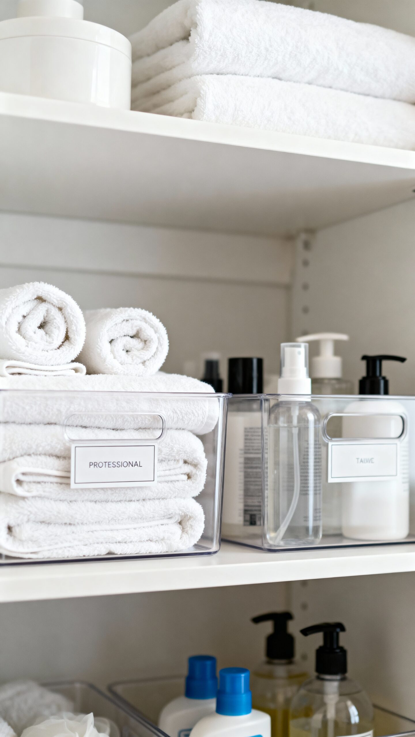 labeled bins streamline closet organization