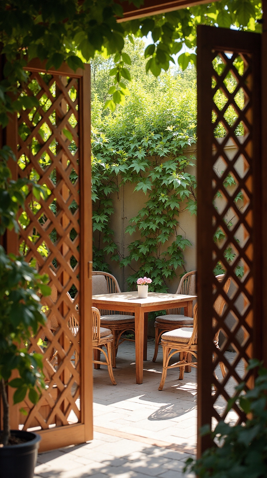 lattice panels create decorative privacy solutions