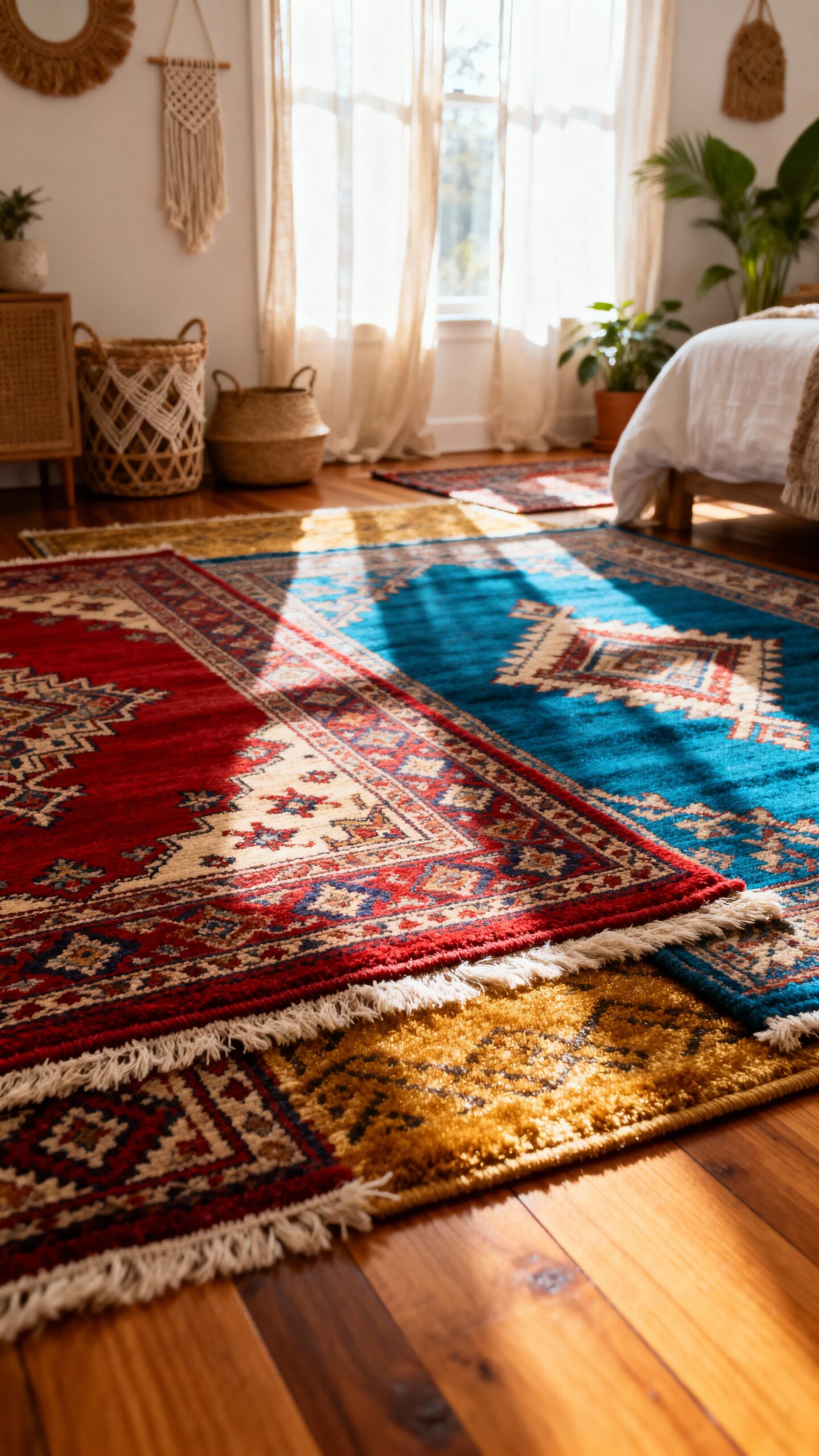 layered bohemian luxe rug foundation