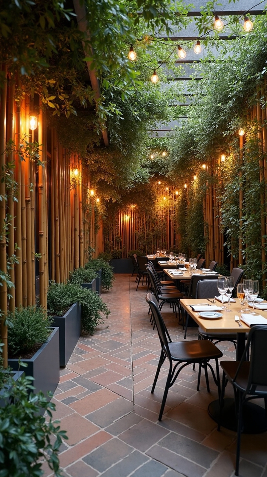 layered evergreen natural privacy screens