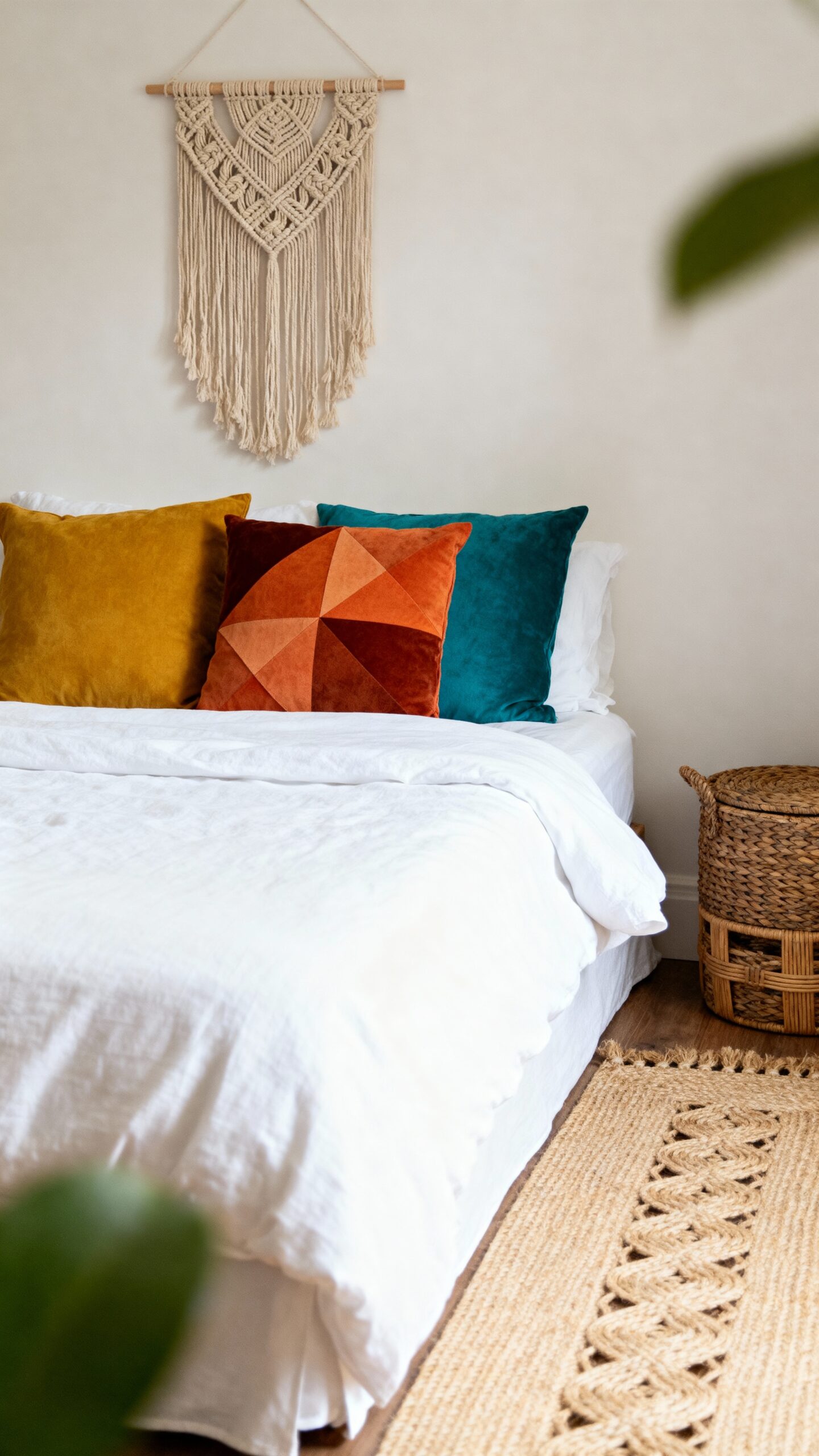 layered geometric natural fiber patterns