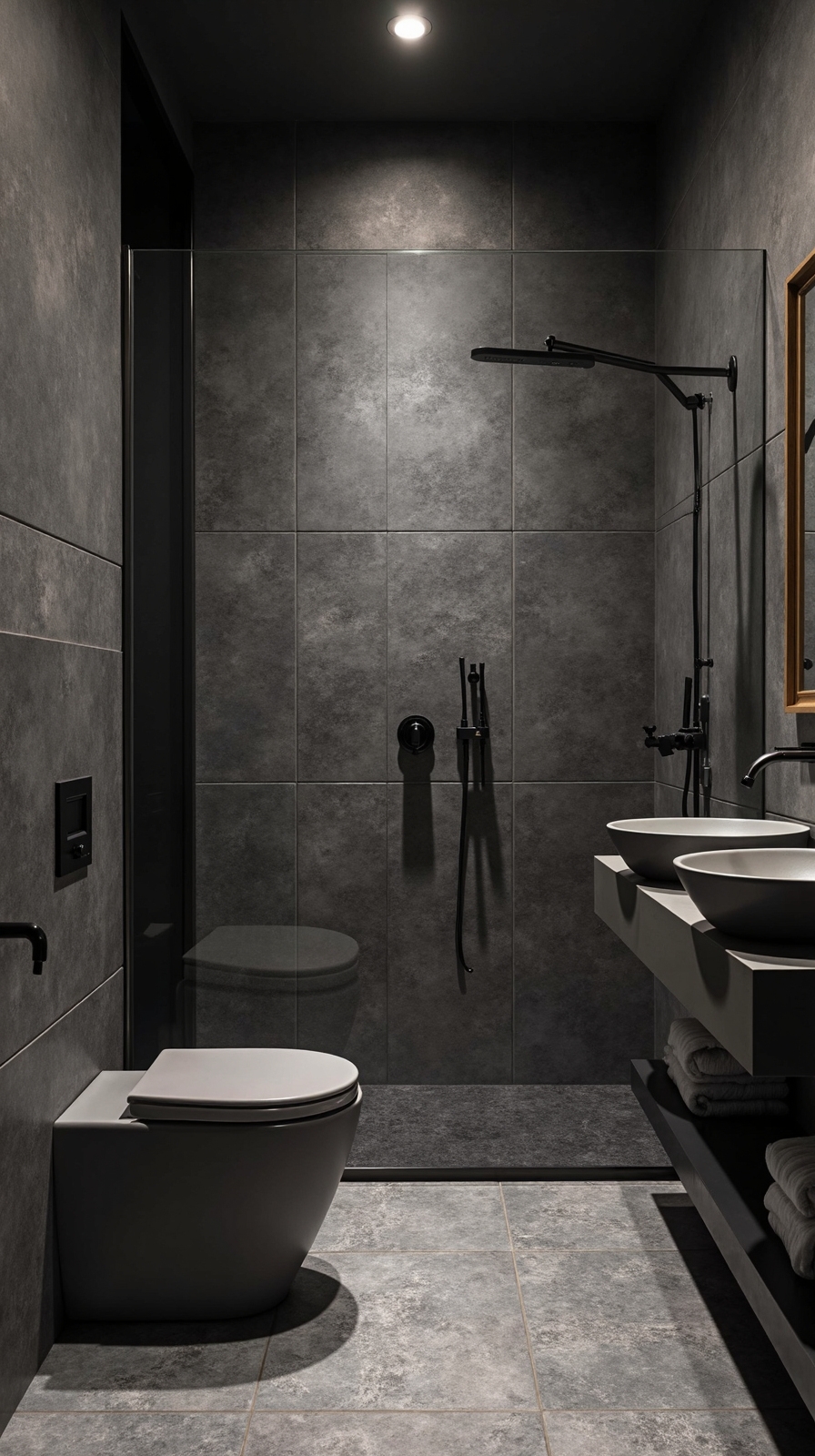 layered gray creates visual depth