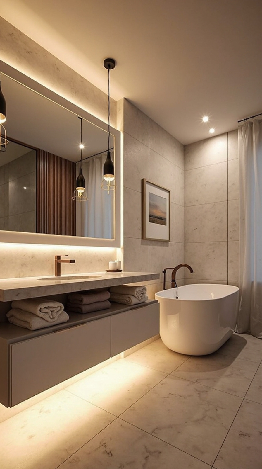 layered lighting enhances depth ambiance