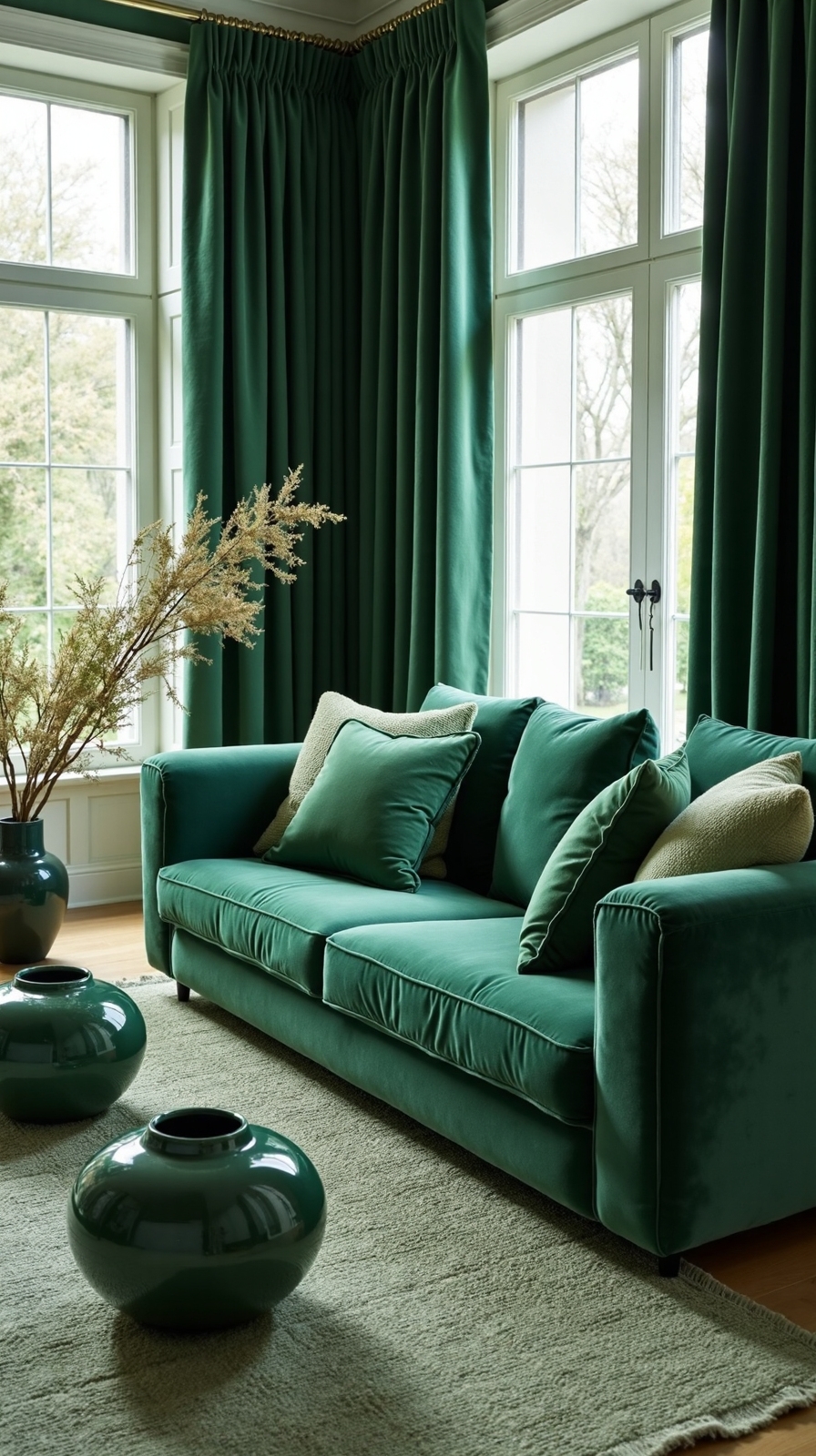 layered monochromatic green textures sanctuary