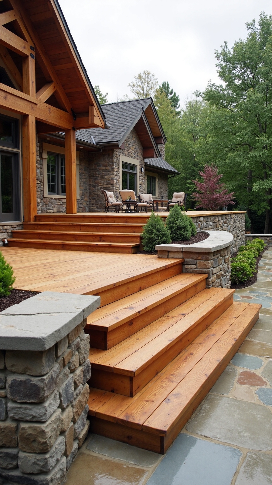 layered nature inspired outdoor living space