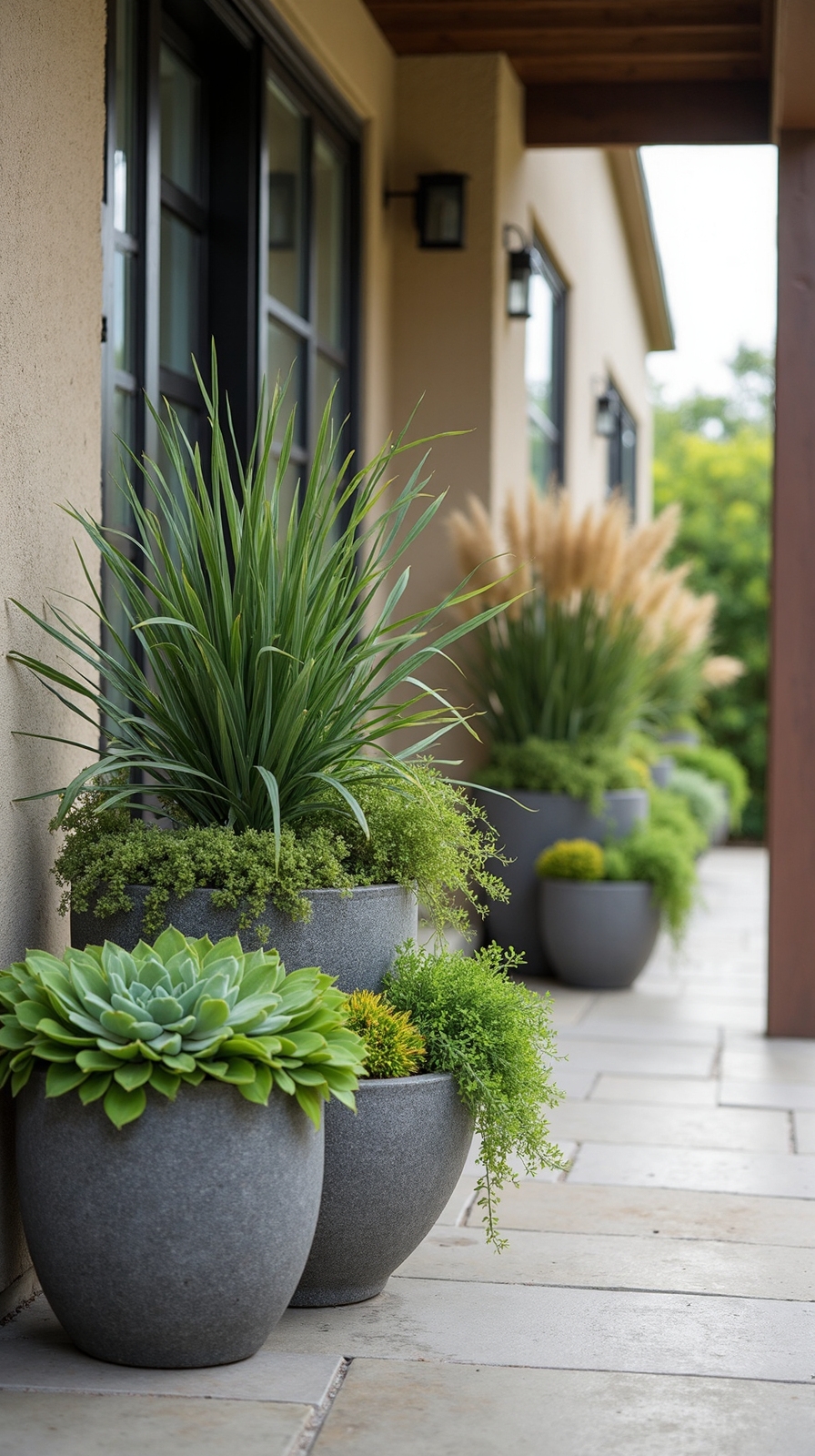 layered plant height visual interest