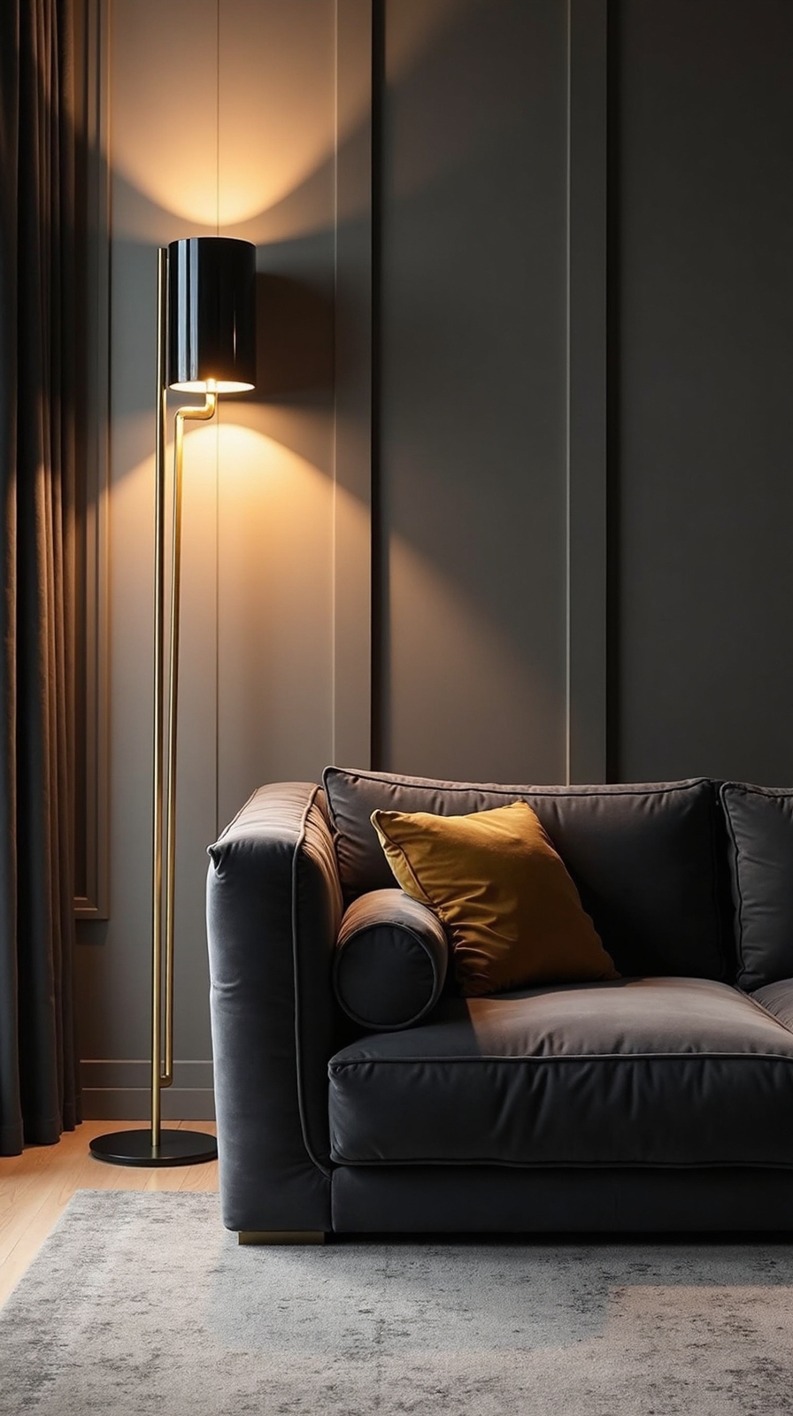 layered sculptural moody balanced lighting