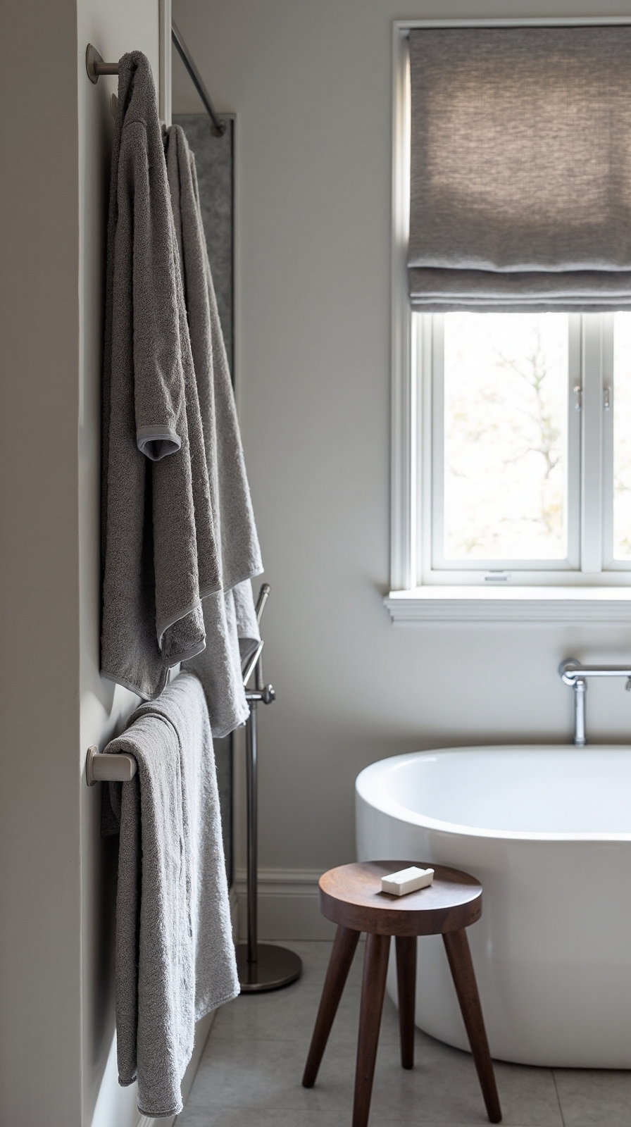 layered textured versatile grey window treatments