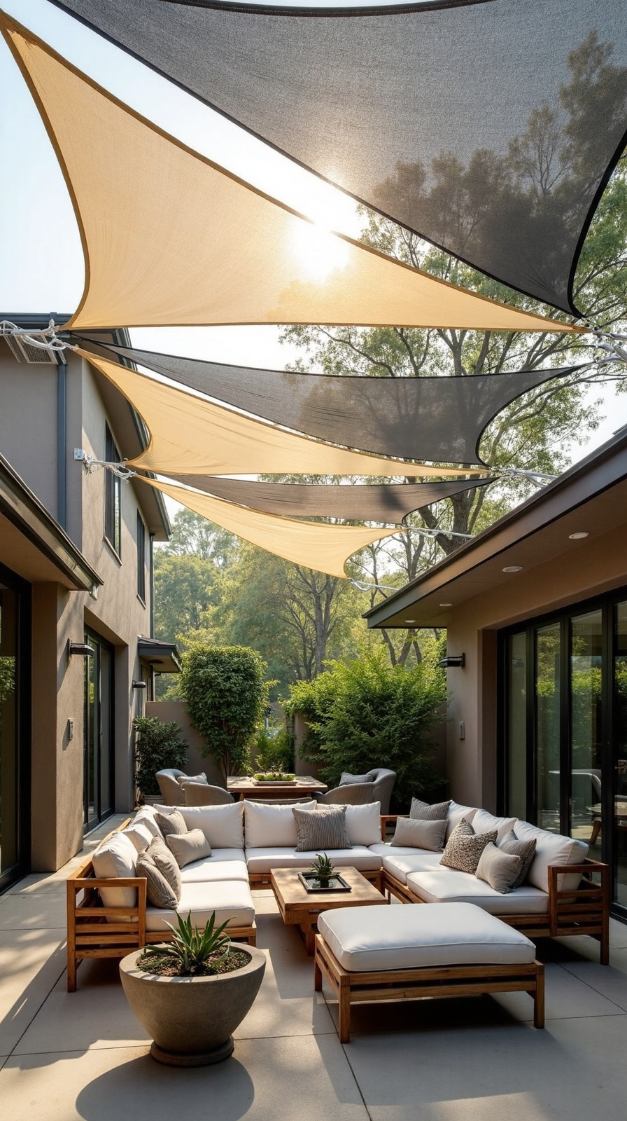 layered versatile dynamic temperature controlling shade sails