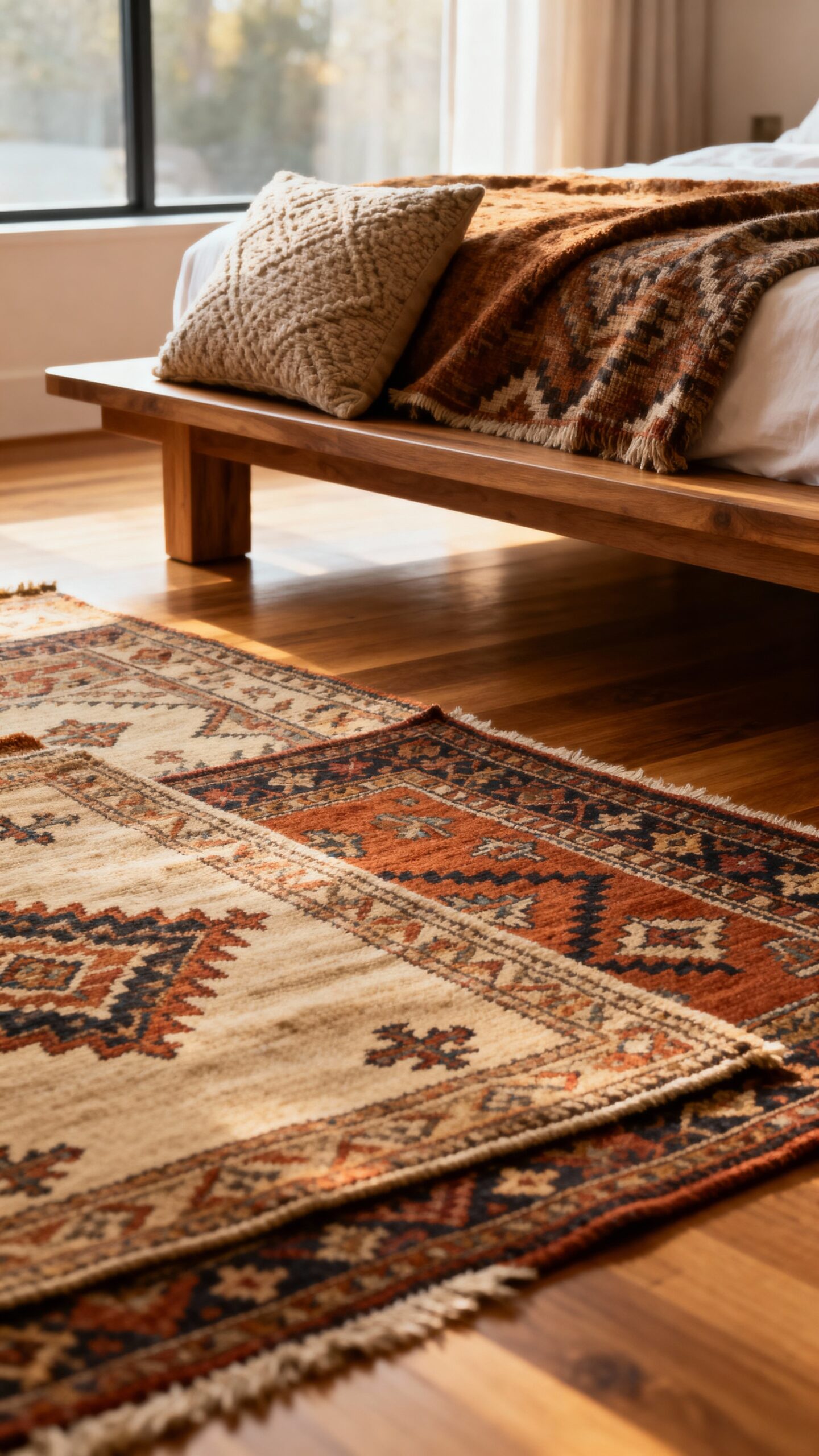 layered vintage rug boho warmth