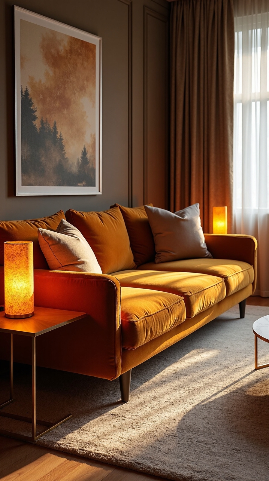 layered warm adjustable ambient lighting