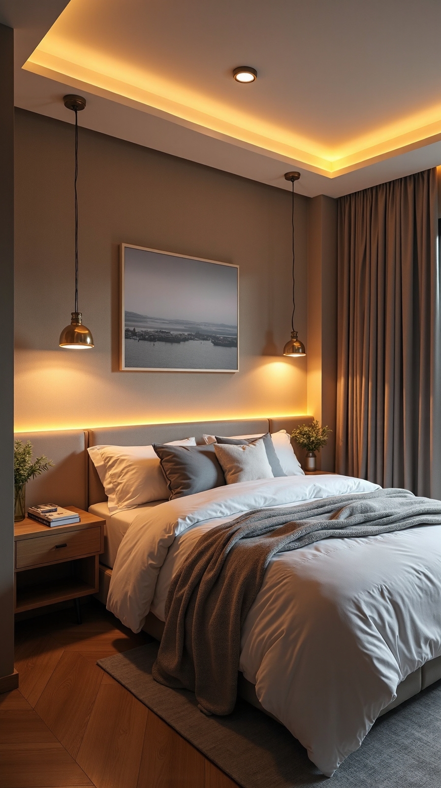 lighting layering for spacious feel