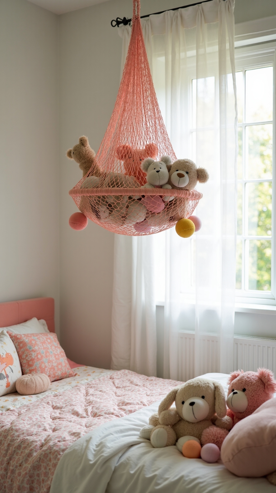 lightweight toy ceiling mounted net storage