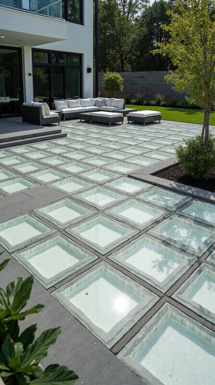 luminous translucent glass block windscreens