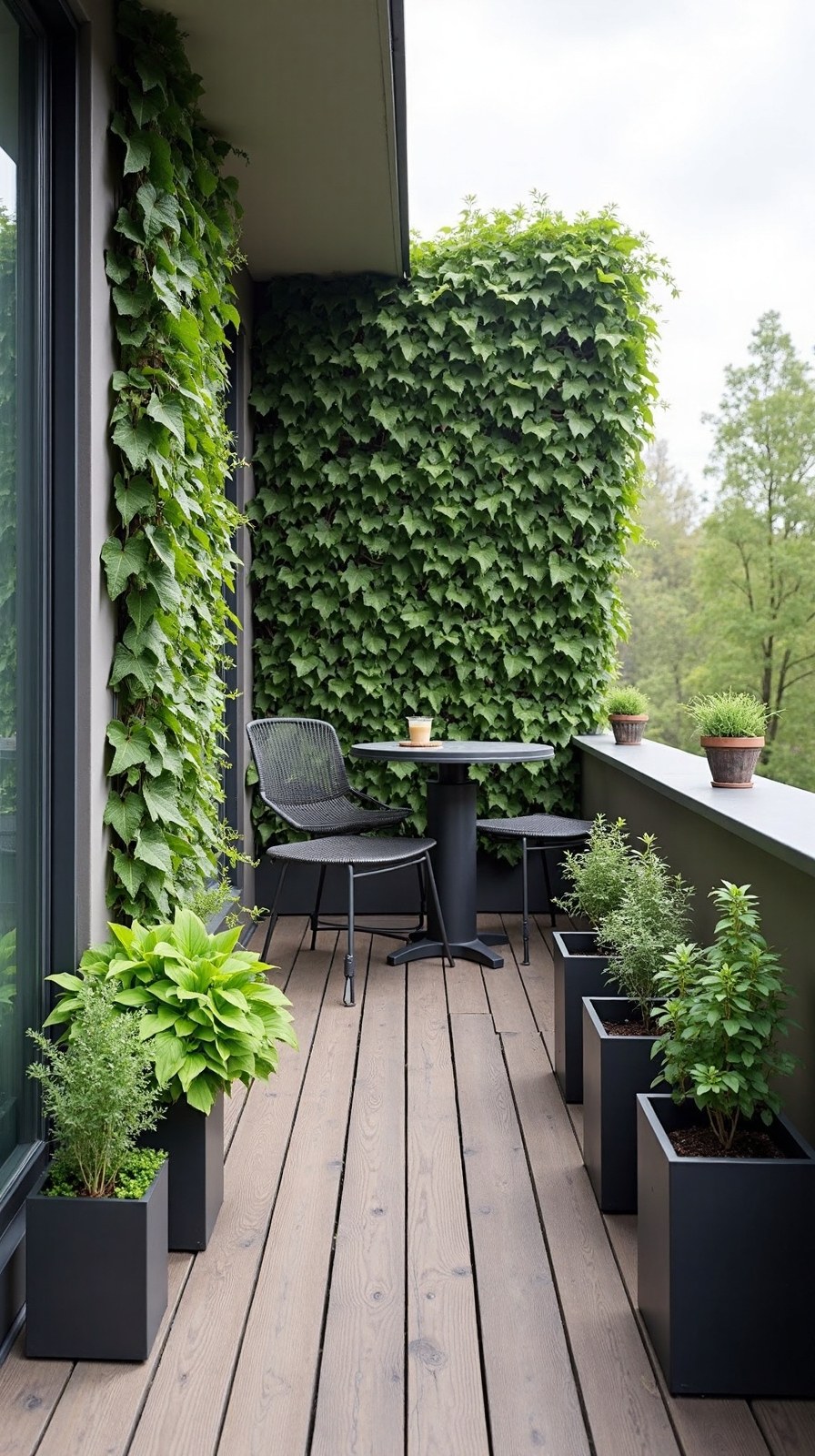 lush apartment patio oasis with minimal space