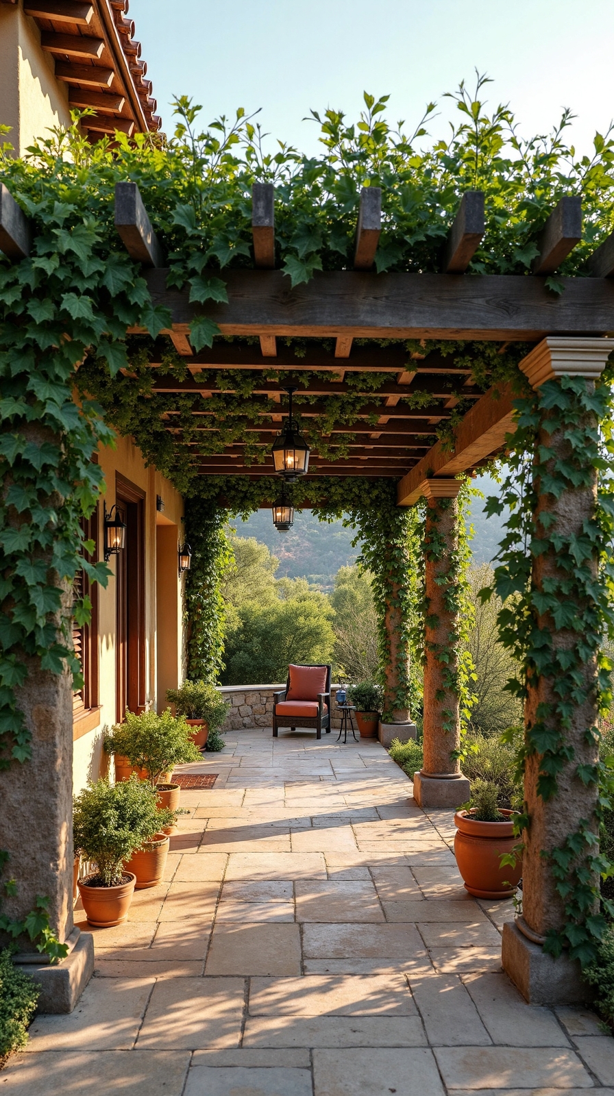 lush intimate outdoor mediterranean sanctuary