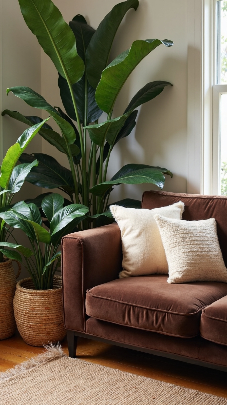 lush nature inspired living room design