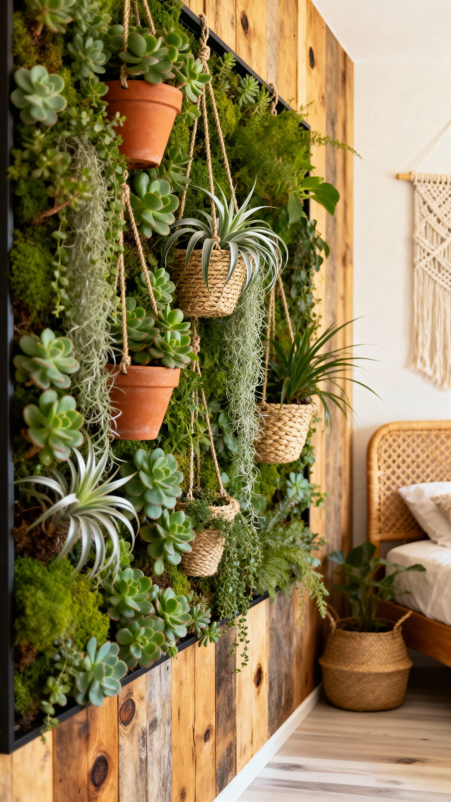 lush organic rejuvenating bohemian living wall