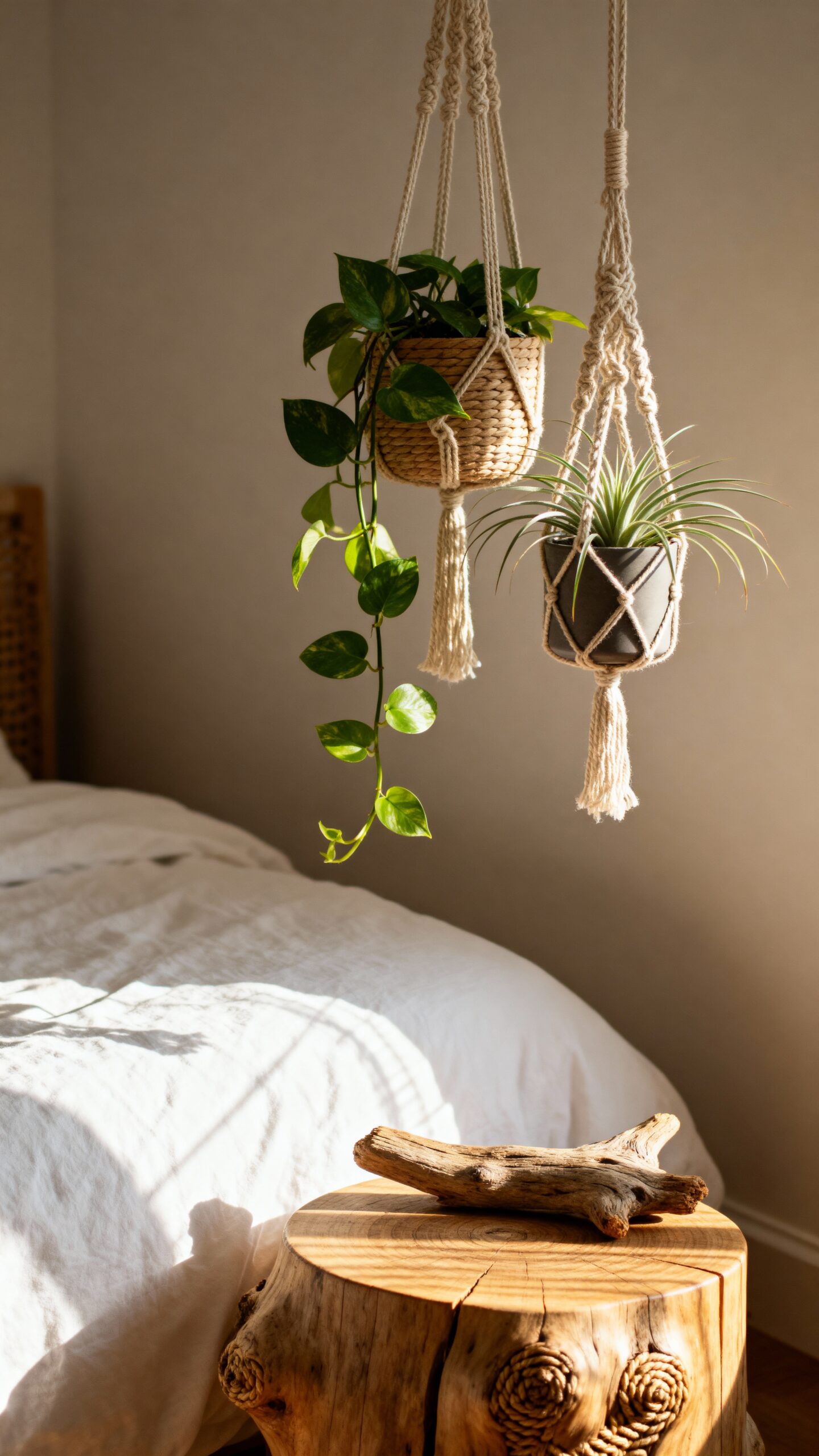 lush vertical hanging plant sanctuary