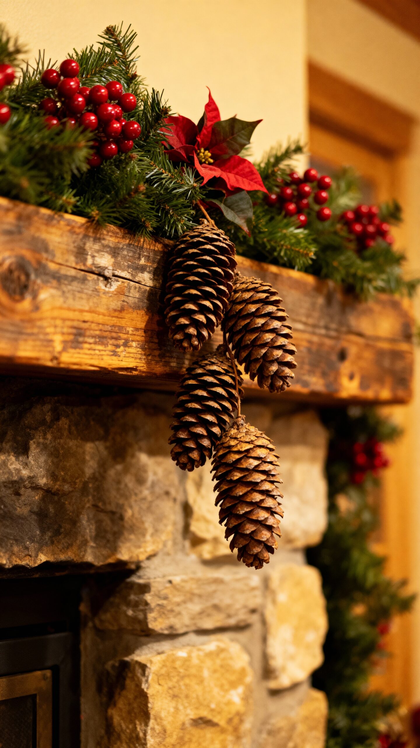 lush vibrant winter mantle garland