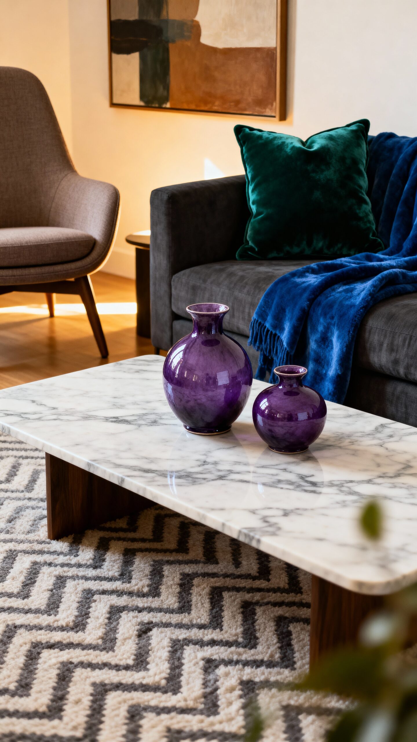 luxurious jewel toned winter decor accents