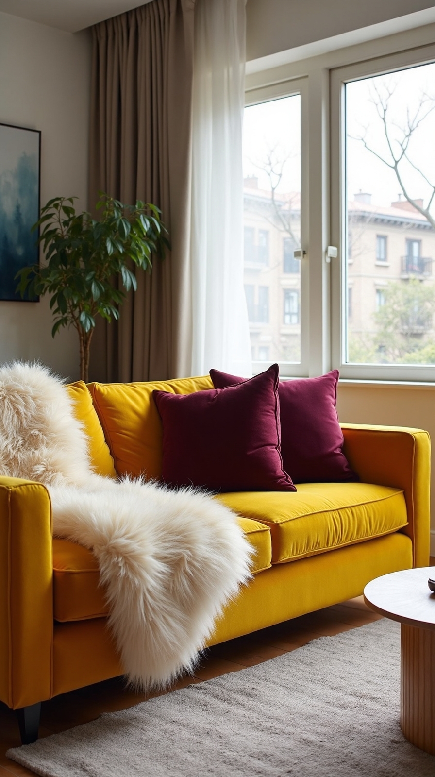 luxurious layered textural couch display