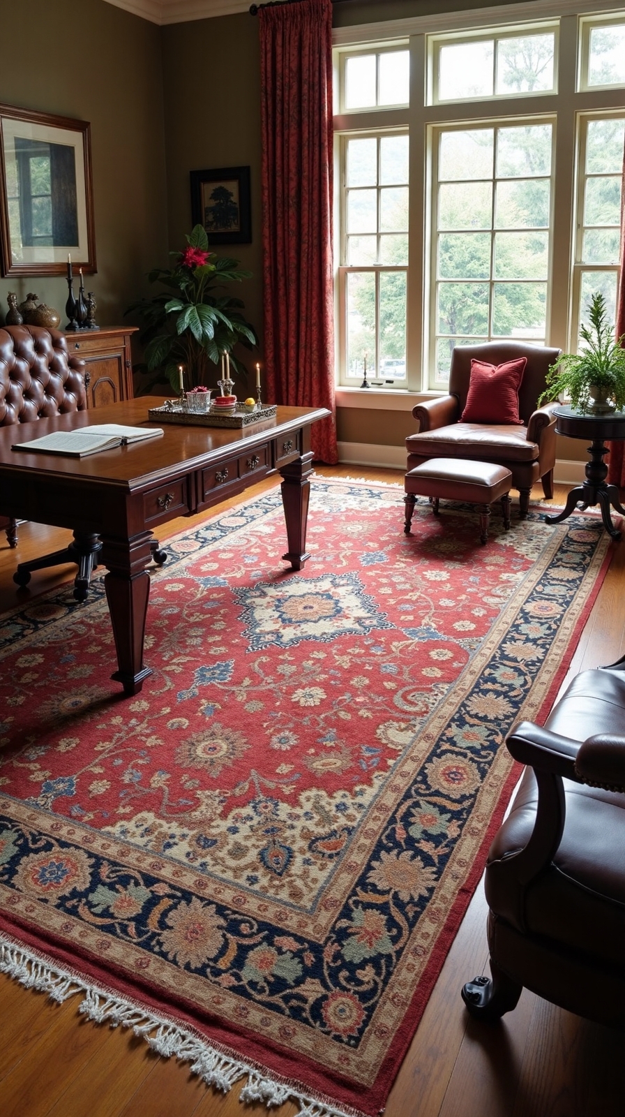 luxurious layered timeless warm office decor