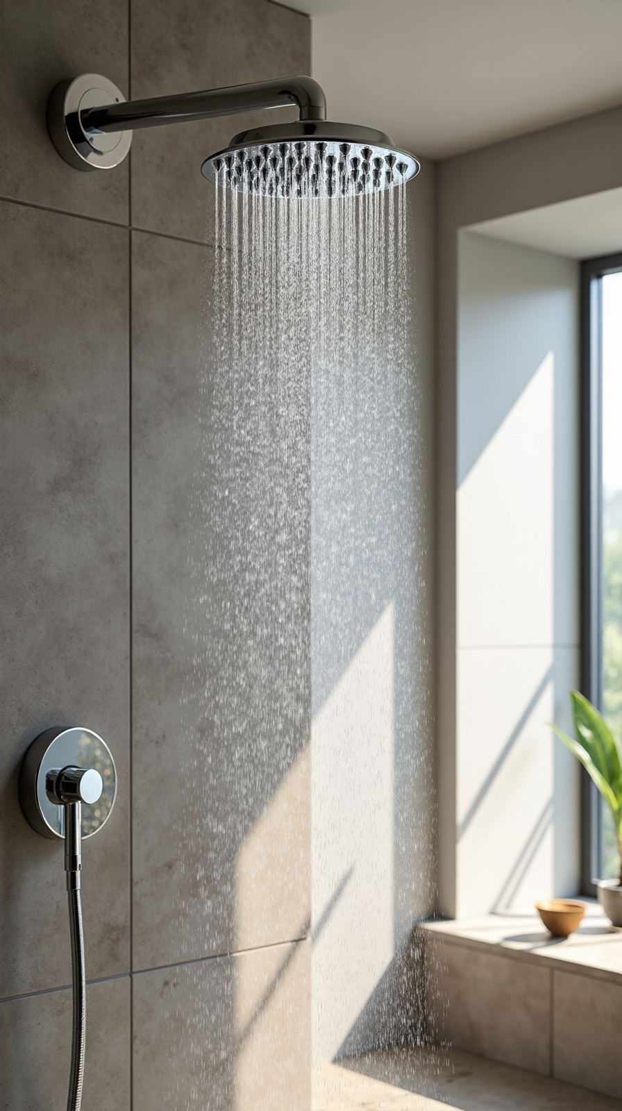 luxurious overhead shower spa experience