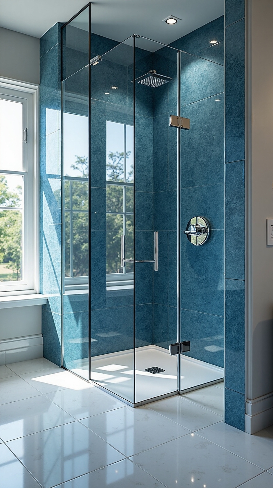 luxurious reflective harmonious shower sanctuary