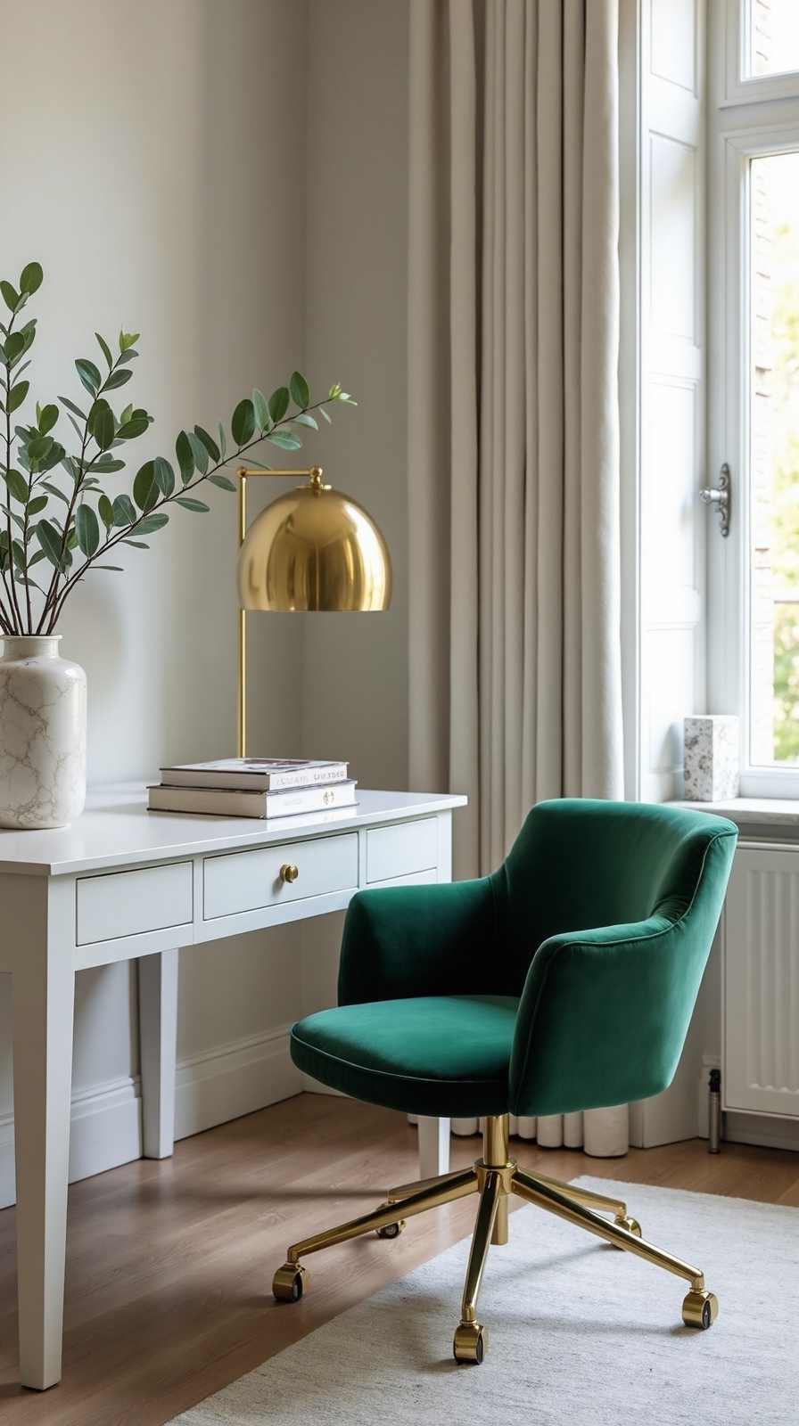 luxurious sophisticated plush velvet office chair