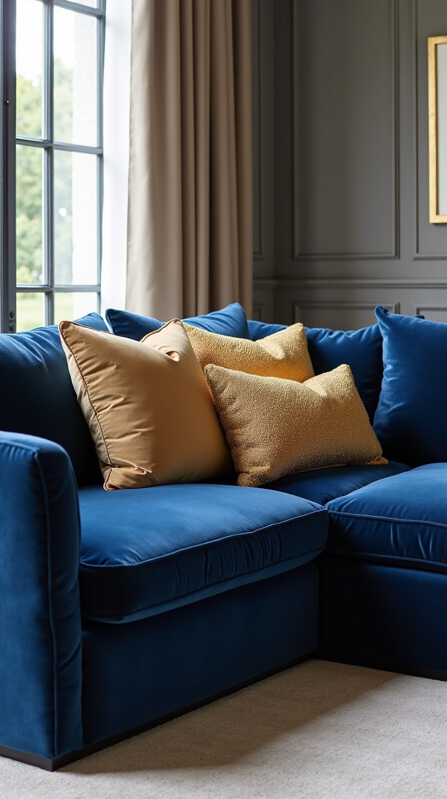 luxurious sophisticated velvet gold accented