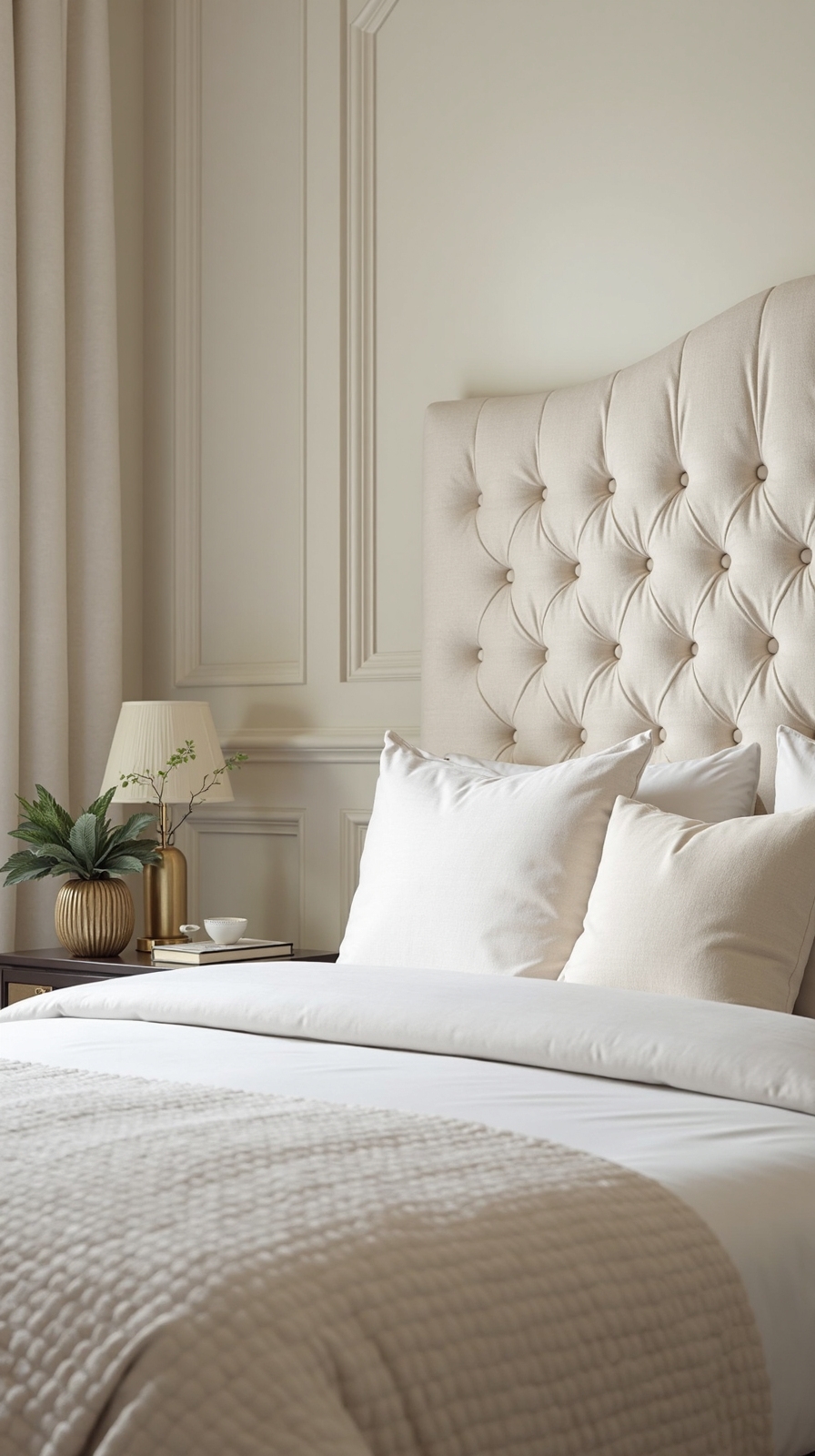 luxurious textured tufted headboard centerpiece