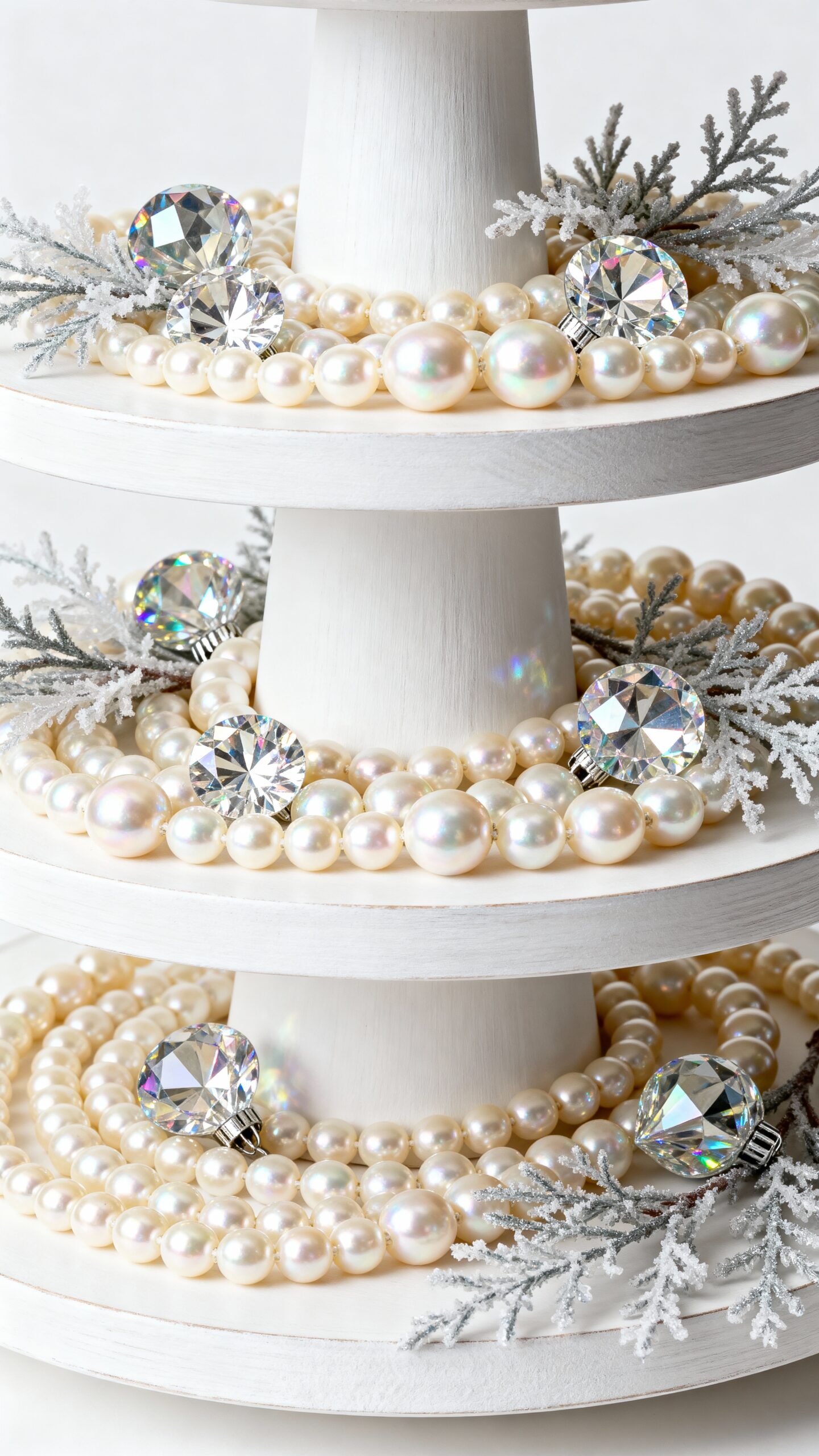luxurious winter tiered tray decorations