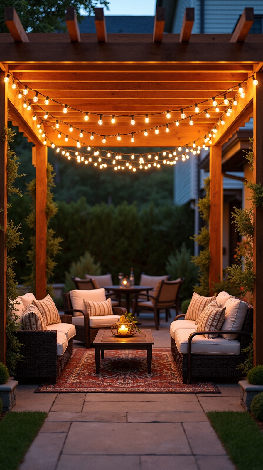 magical ambiance with patio string lights