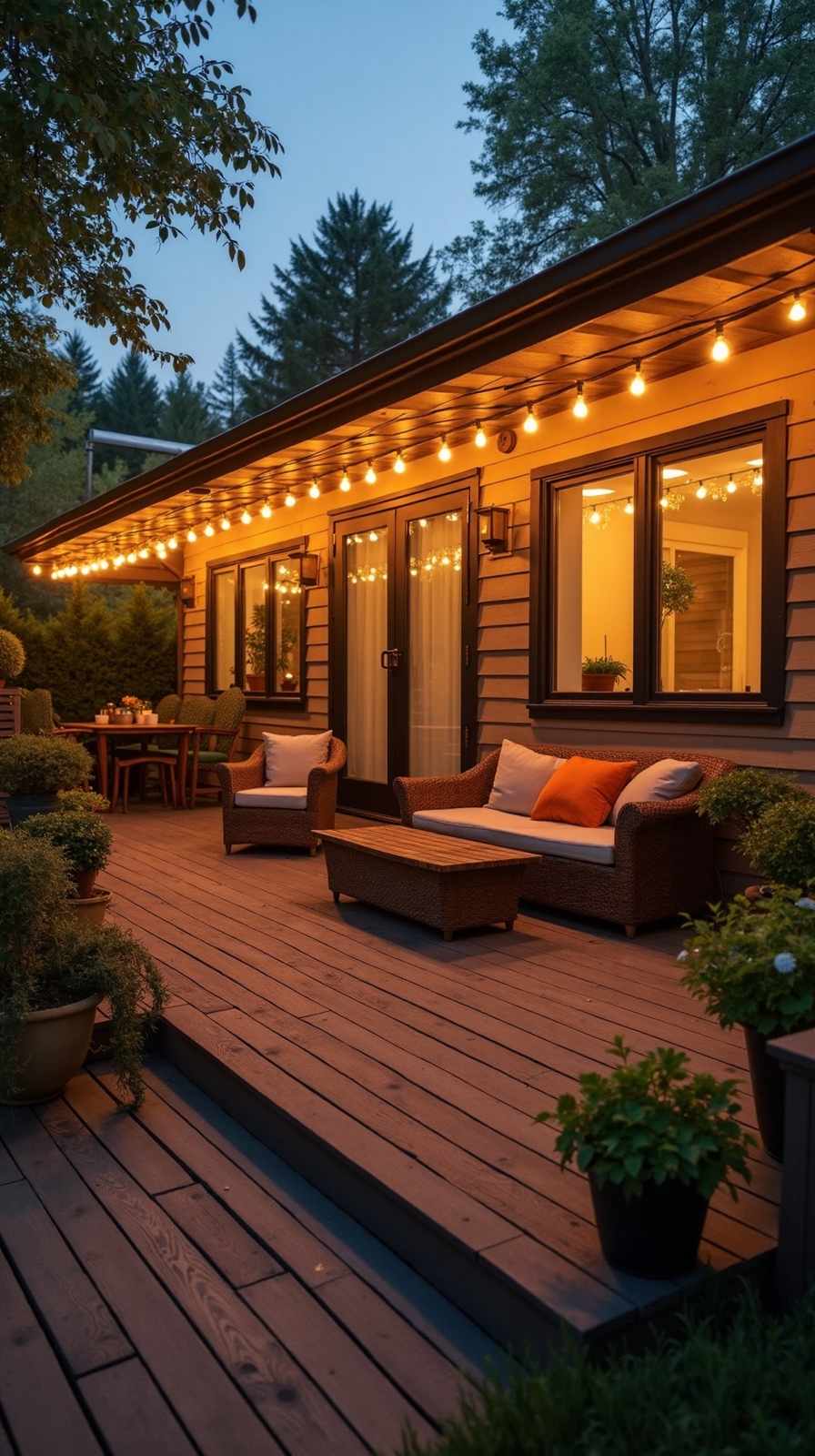 magical outdoor ambiance with string lights