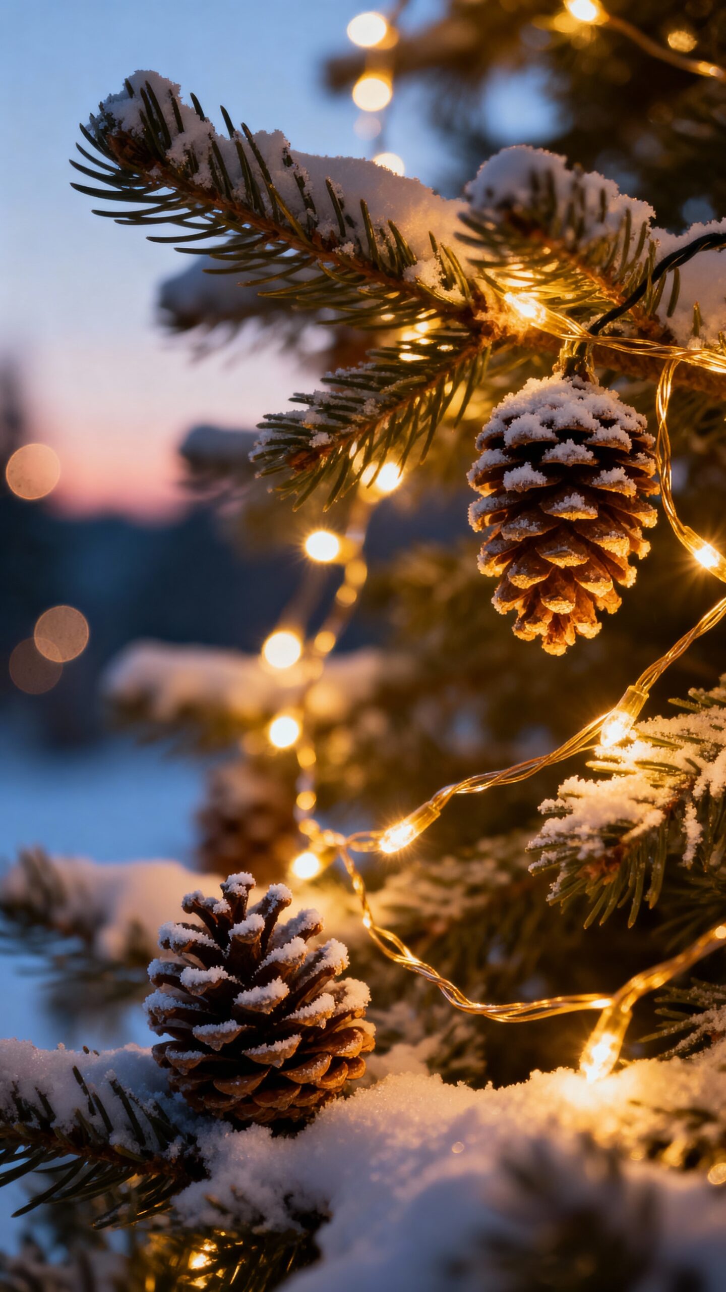 magical winter wonderland string lights display