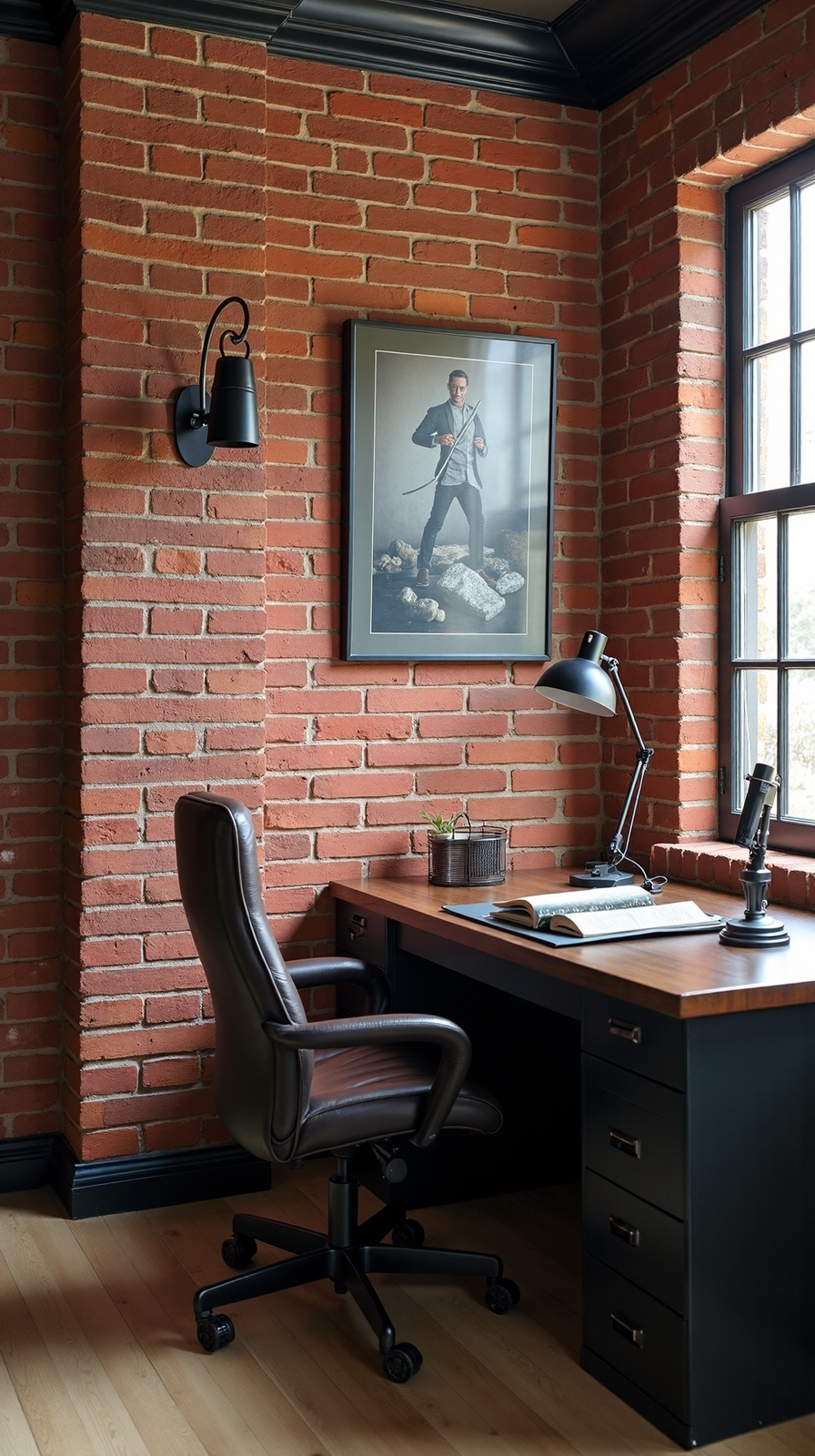 masculine industrial home office design