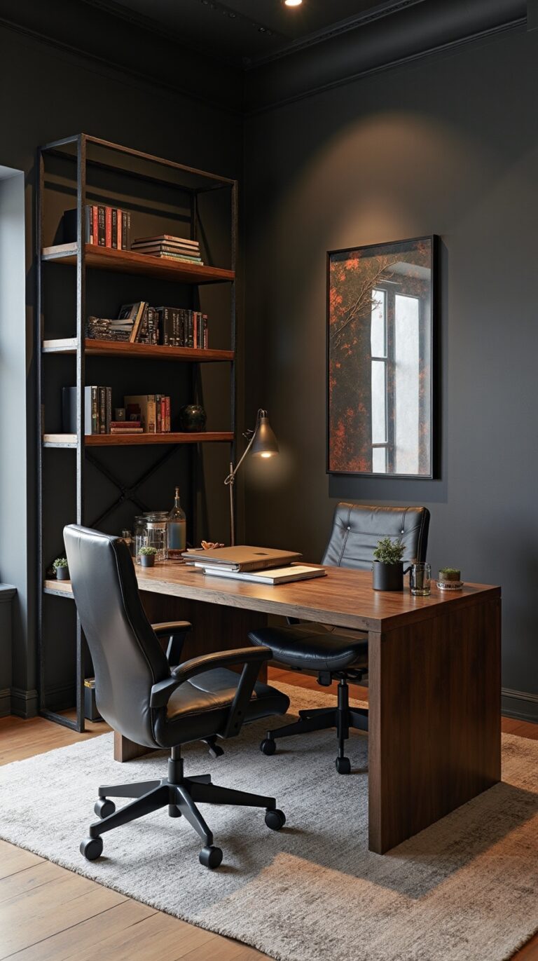 masculine sleek home office aesthetics