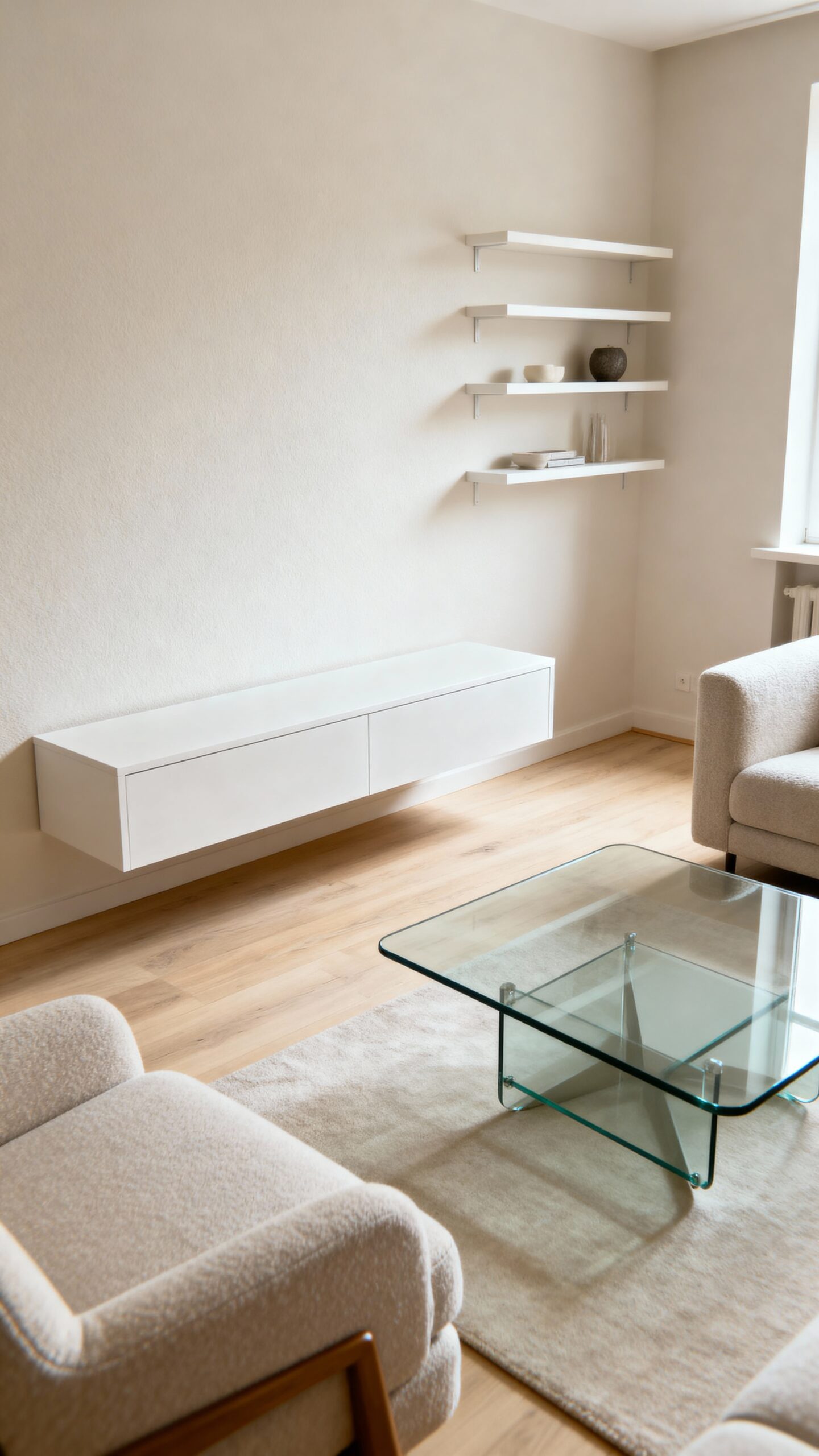 maximize floor space with floating furniture