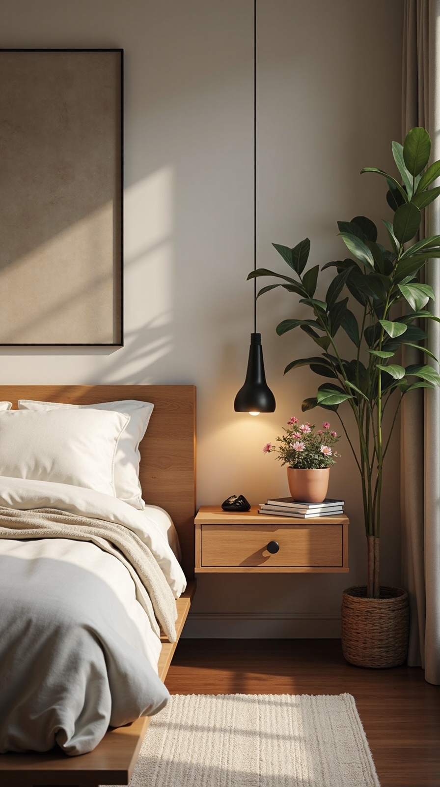 maximize functional bedroom wall space