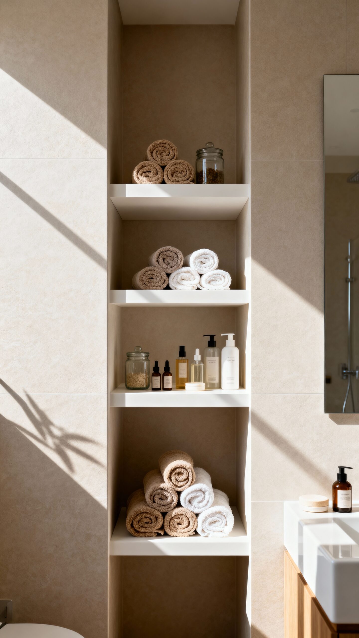 maximize hidden nooks with shelving