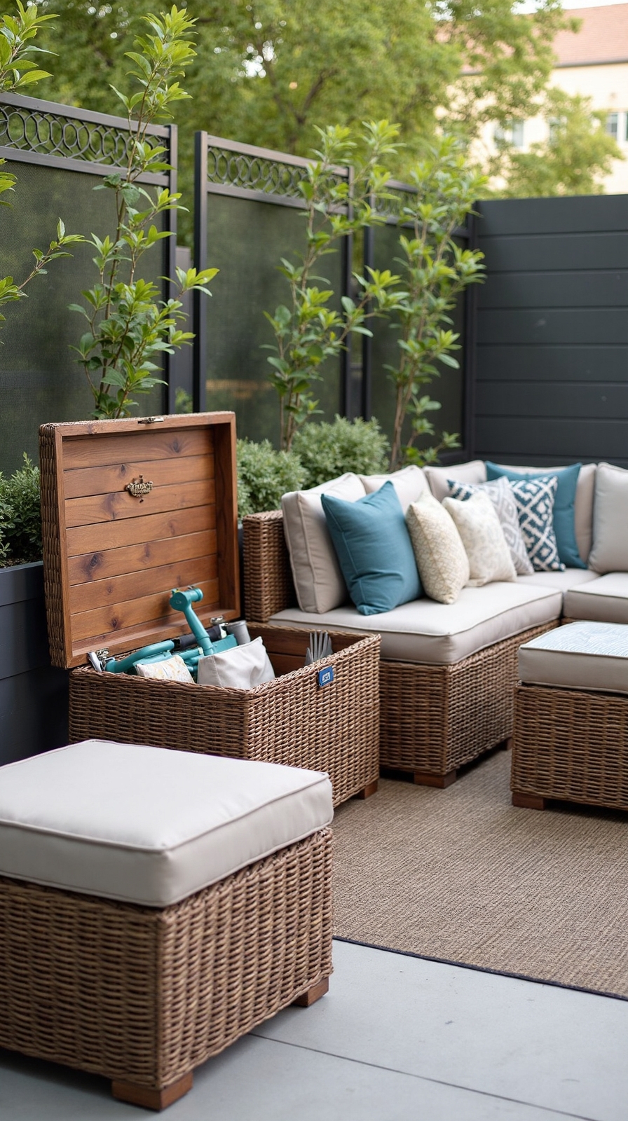 maximize limited patio space with storage