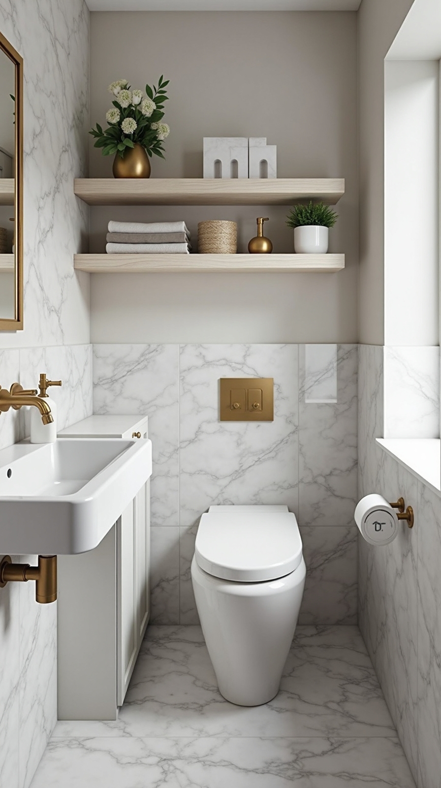 maximize small bathroom corner space
