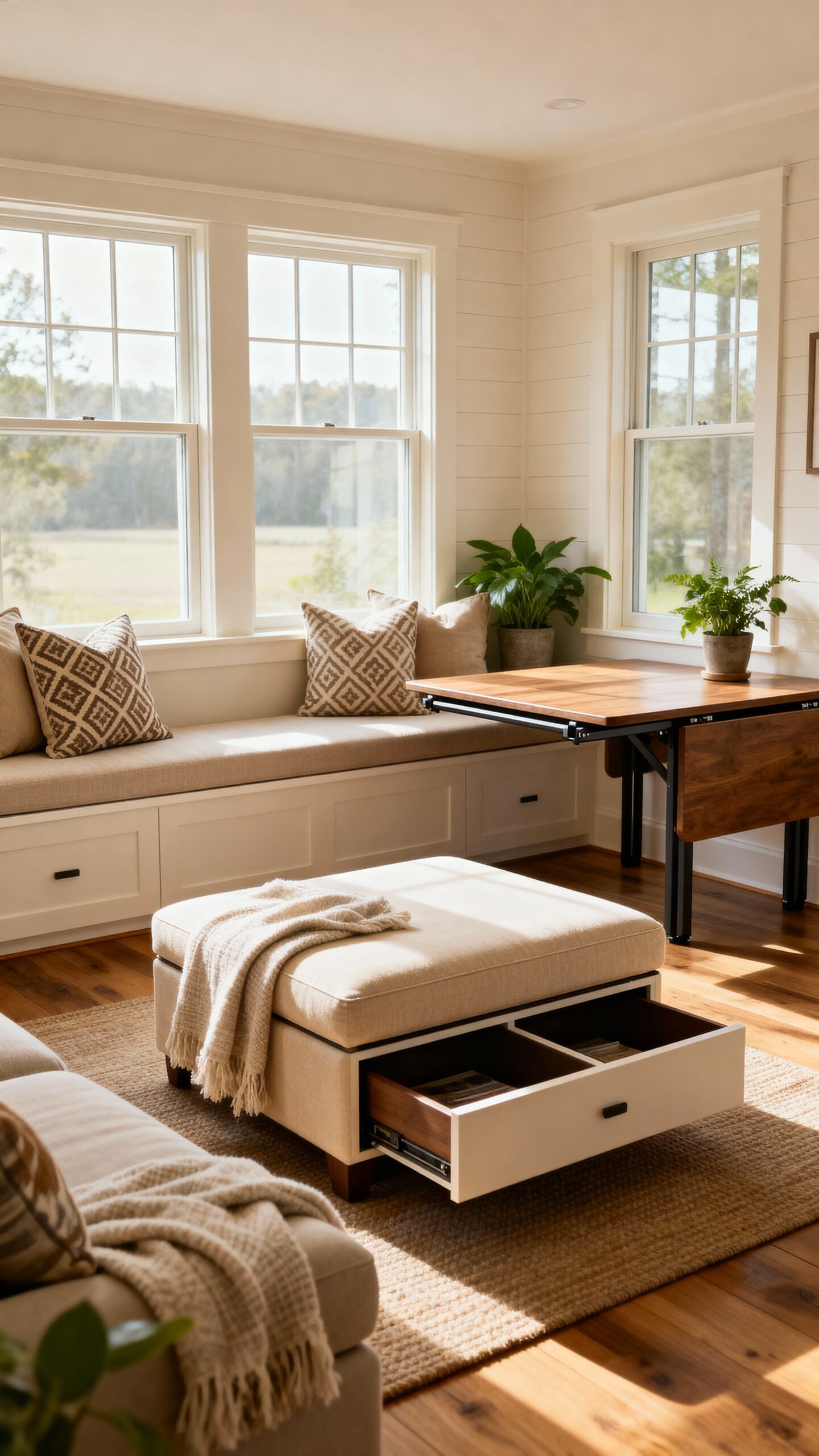 maximize space with multi functional furniture