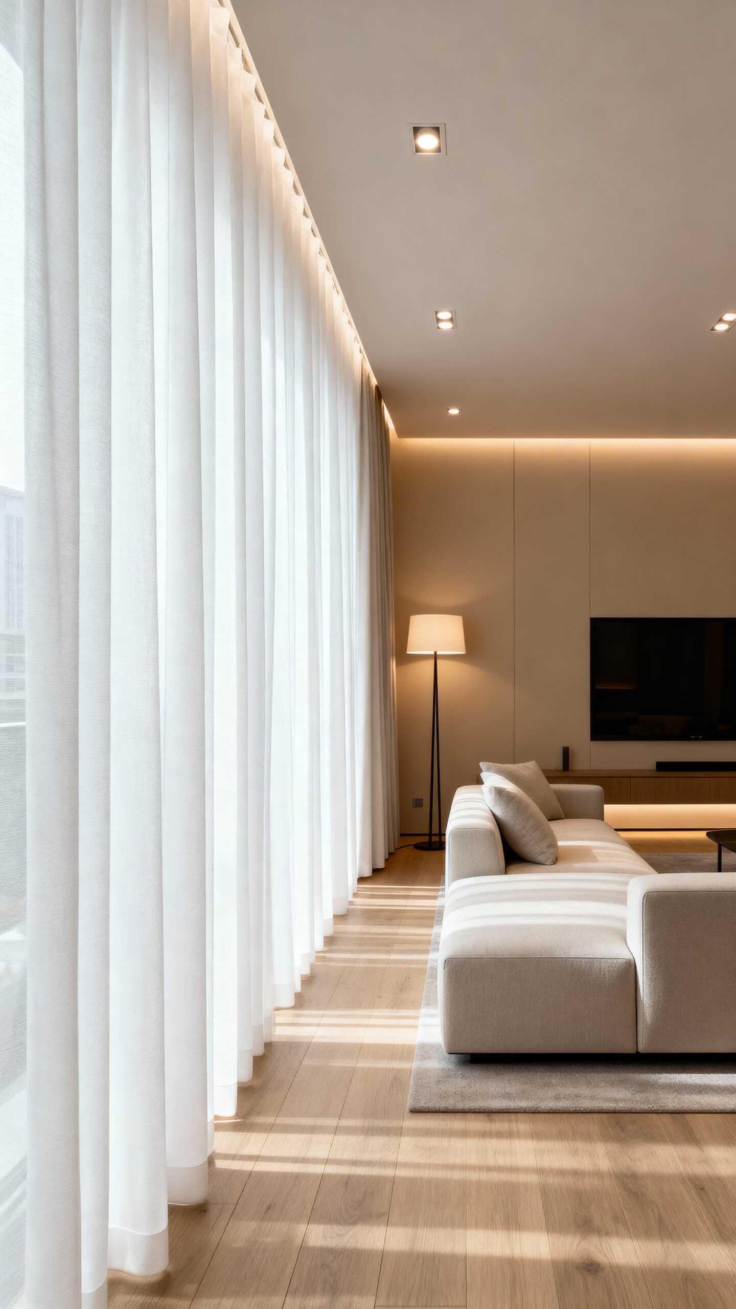 maximize vertical space with ceiling high curtains