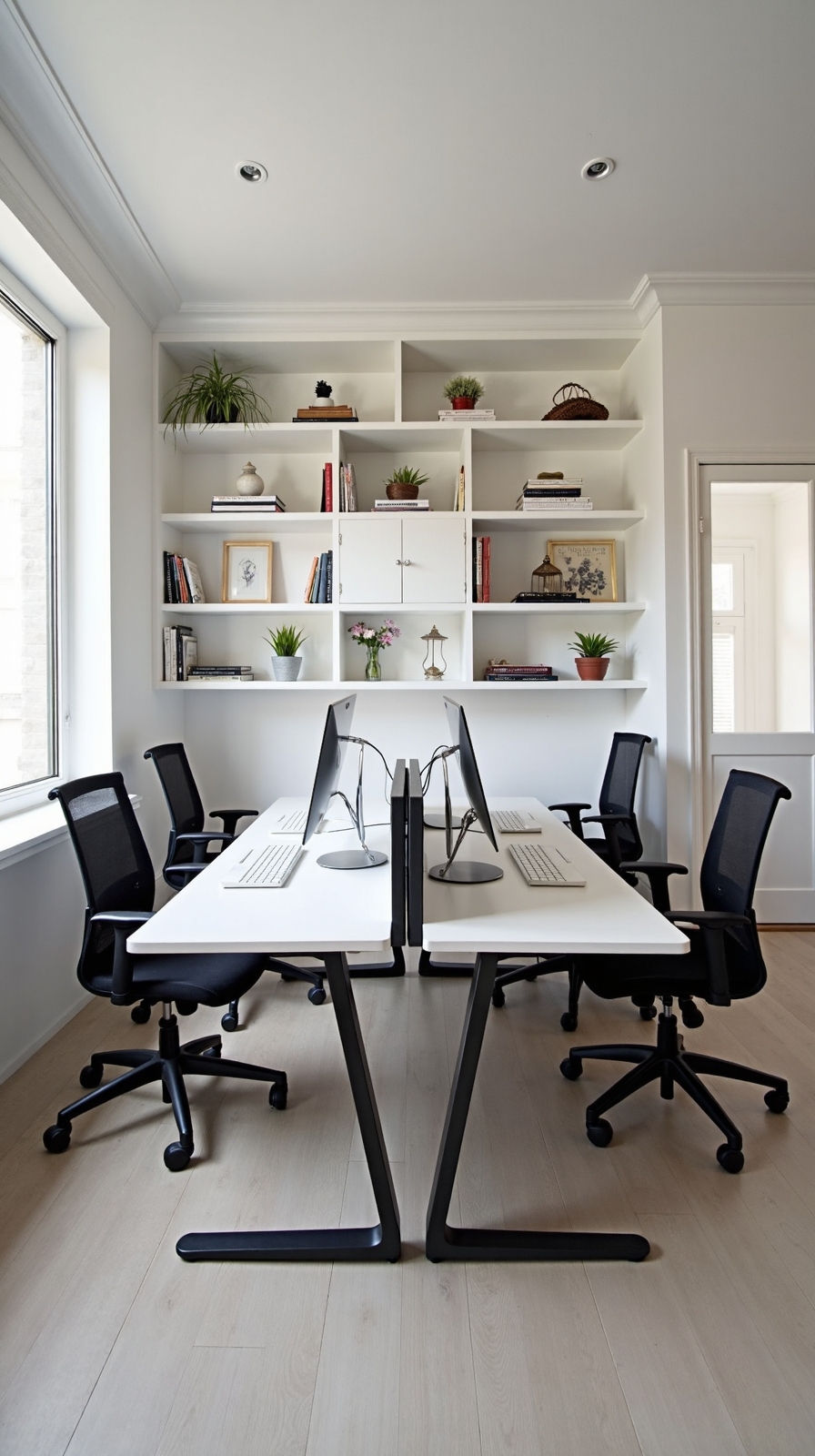 maximized space efficient back to back workstations